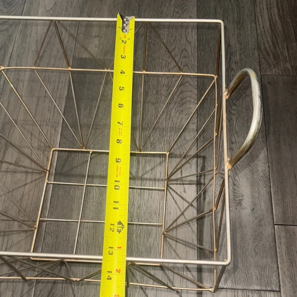 Gold and silver rustic like Wire Storage Basket
